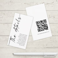 Mini Modern Calligraphy QR Code Wedding Details