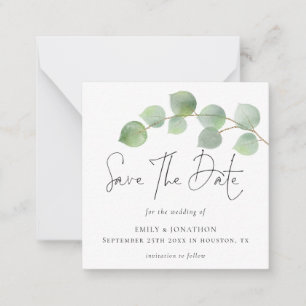 MINI Modern Eucalyptus Wedding Save The Date Card