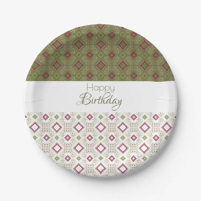 Mini Modern Patterned Paper Plate (Front)