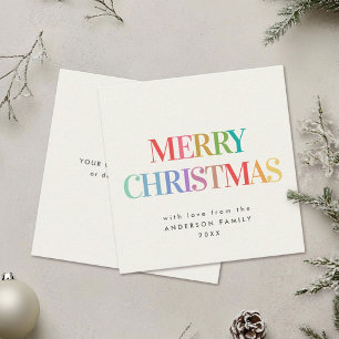 Mini Modern Rainbow Merry Christmas Card