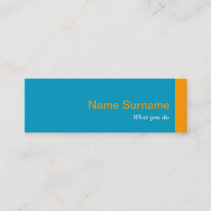 Mini Modern Turquoise Orange Profile Business Card