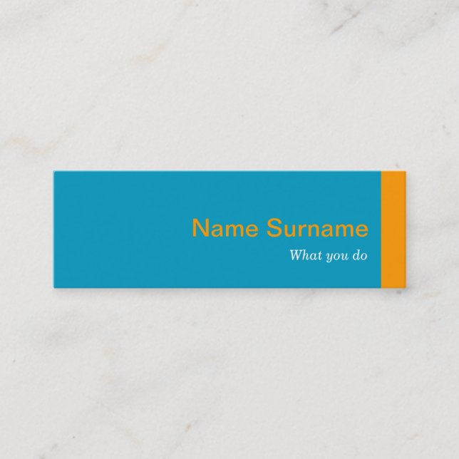 Mini Modern Turquoise Orange Profile Business Card (Front)
