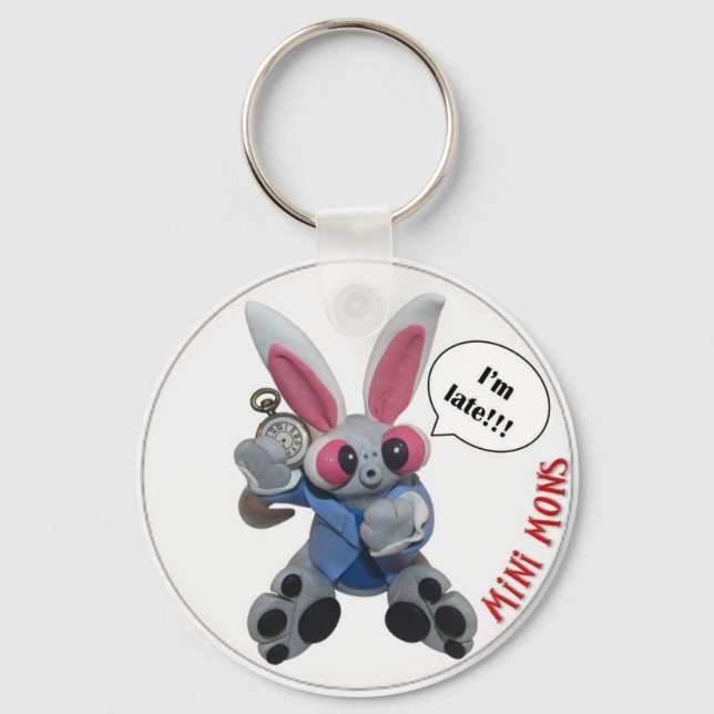 Mini Mons "I'm LATE" Key-chain Key Ring (Front)