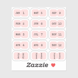 Mini Monthly Index Tabs Page Divider Pink Folded