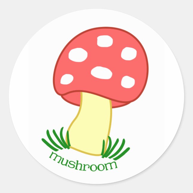 Mini Mushroom Classic Round Sticker (Front)