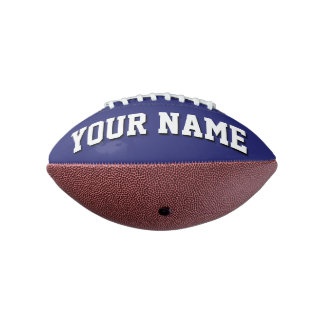 Mini NAVY BLUE AND WHITE Personalised Football American Football