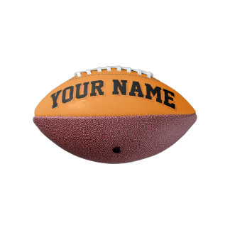 Mini ORANGE AND BLACK Personalised Football American Football