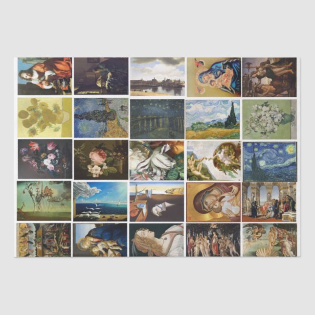 Mini Paintings Decoupage Tissue Paper Wrapping  (Front)