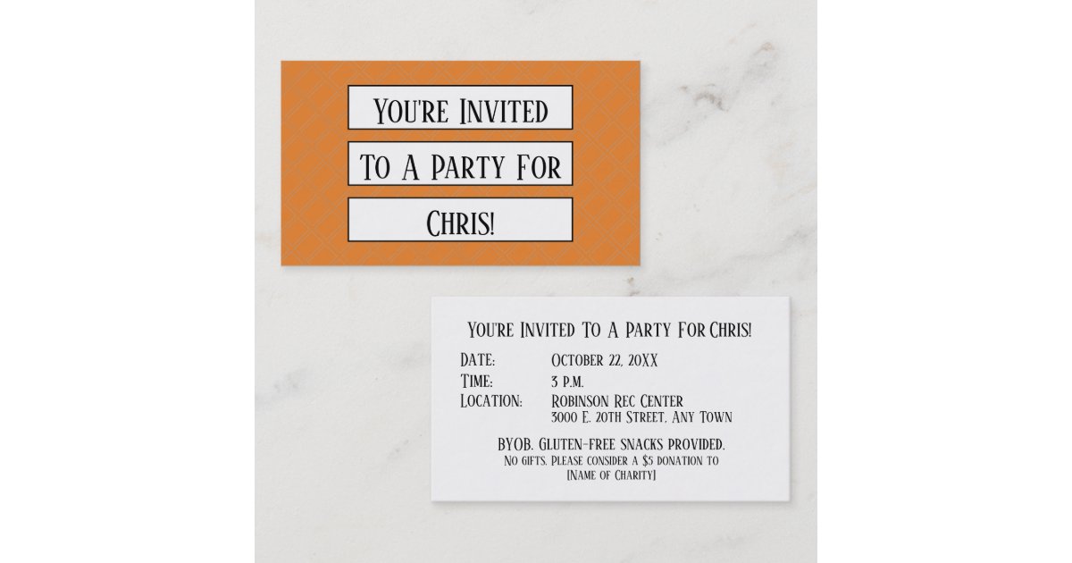 Mini Party Invitation Reminder Template Zazzle
