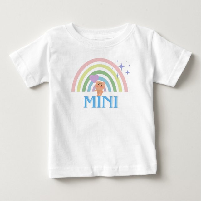 MINI – Pastel Rainbow Teddy Tee for Babies (Front)