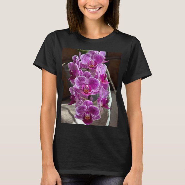 Mini Phalaenopsis Sogo Vivien Purple Orchid Flower T-Shirt (Front)