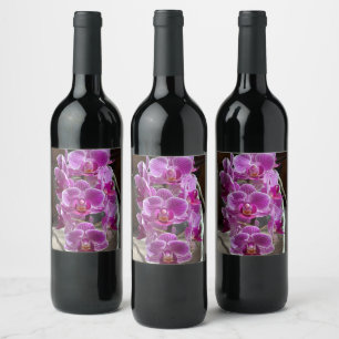 Mini Phalaenopsis Sogo Vivien Purple Orchid Flower Wine Label