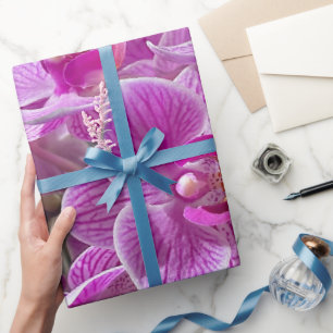 Mini Phalaenopsis Sogo Vivien Purple Orchid Flower Wrapping Paper