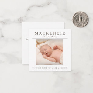 MINI Photo New Baby Photo Personalised 2 sided Card