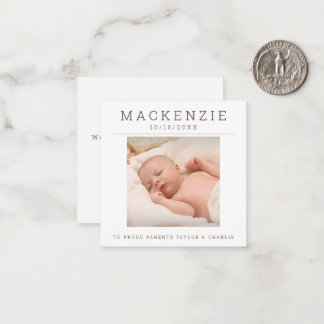 MINI Photo New Baby Photo Personalised 2 sided Card