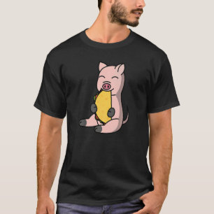 Mini Pig Eating A Taco Pet   T-Shirt
