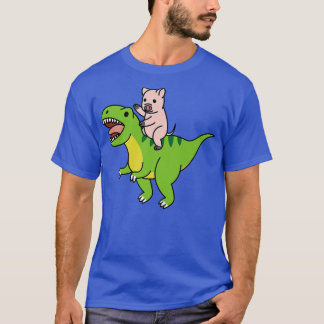 Mini Pig Riding T-Rex Dinosaur Pet Premium  T-Shirt
