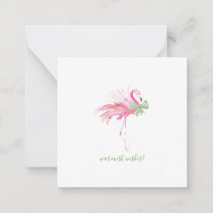 Mini Pink Flamingo Christmas Card
