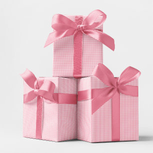 Mini Pink Gingham Check Wrapping Paper