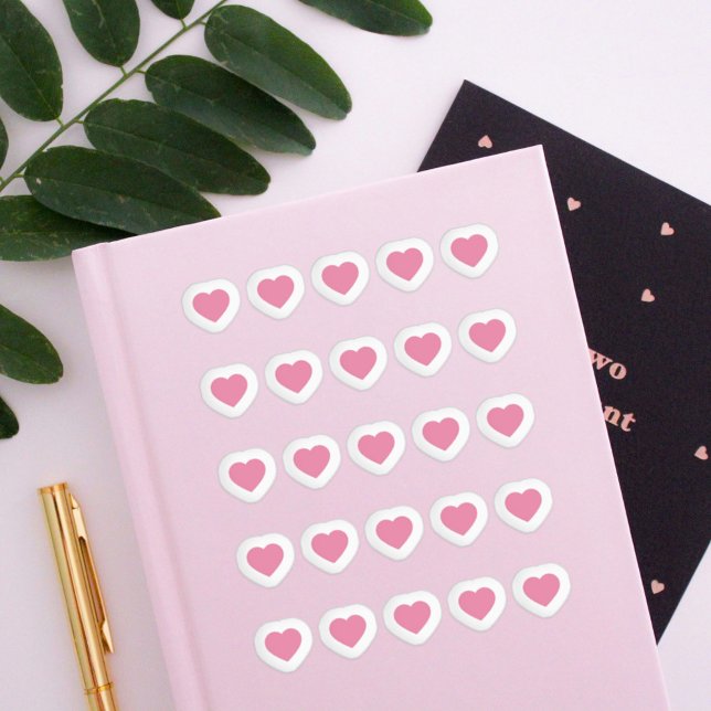 Mini Pink Hearts Stickers Set (Mini Pink Hearts Stickers Set)