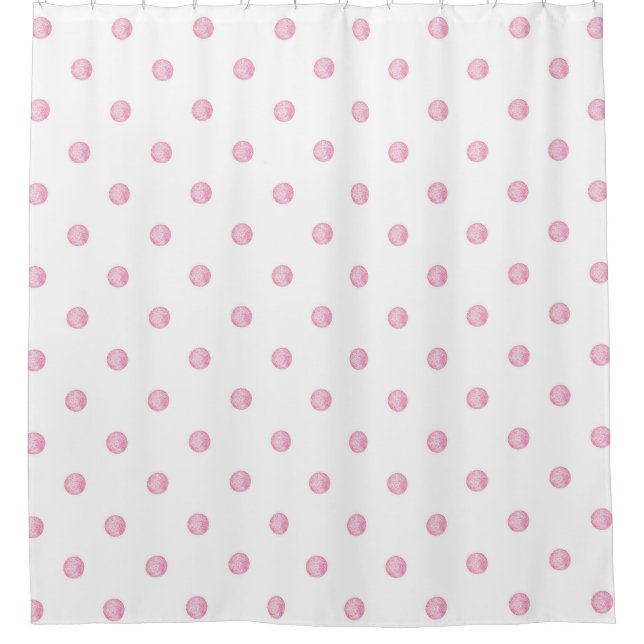Mini Pink Polka Dots Shower Curtain (Front)