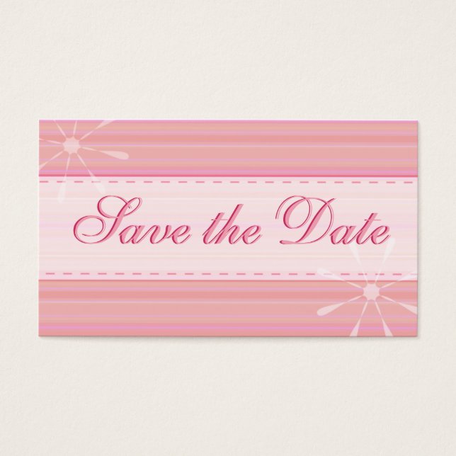 Mini Pink Save the Date cards (Front)