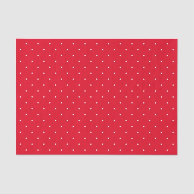 Mini Polka Dots Red Christmas Holiday Tissue Paper (Front)