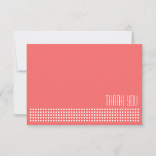 Mini Polka Dots Thank You Note (Coral / White) Card
