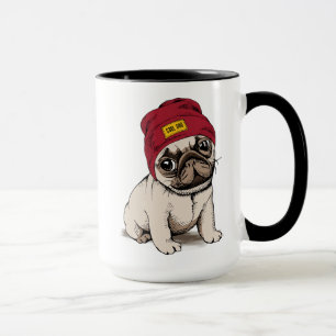 Mini Puppy Hipster Pug Mug