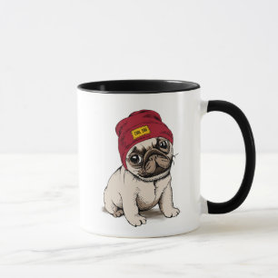 Mini Puppy Hipster Pug Mug
