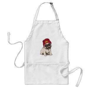 Mini Puppy Hipster Pug Standard Apron