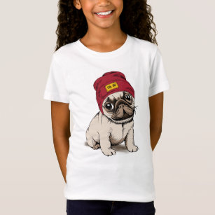 Mini Puppy Hipster Pug T-Shirt