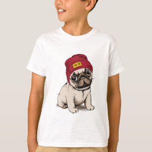 Mini Puppy Hipster Pug T-Shirt
