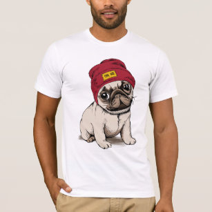 Mini Puppy Hipster Pug T-Shirt