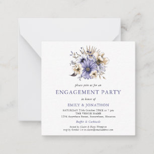 MINI Purple Cream Floral Engagement Party Invite