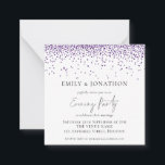 MINI | Purple Glitter Wedding Evening Party Invite<br><div class="desc">A charming MINI SIZE 2.5" x 2.5" square. PLEASE NOTE if you are in the US, the 2.5” square is smaller than the minimum US postage requirement so please choose size 5.25” x 5.25” square if you are intending to mail them (Note too that square cards may cost more to...</div>