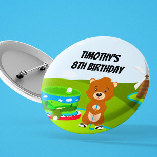 Mini Putt Putt Birthday Cute Gopher Kids Party  3 Cm Round Badge