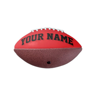 Mini RED AND BLACK Personalised Football American Football