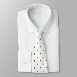 Mini Red and Green Watercolor Polka Dots Tie
