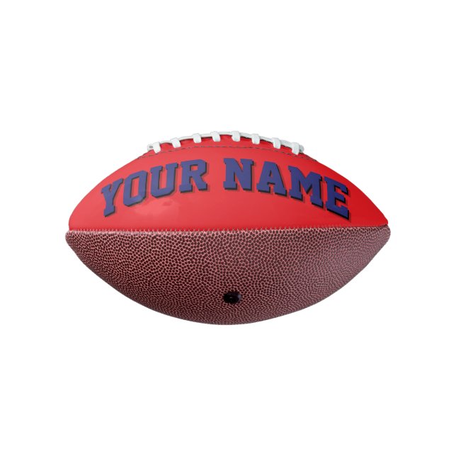 Mini RED AND NAVY BLUE Personalised Football American Football (Rotated 270)