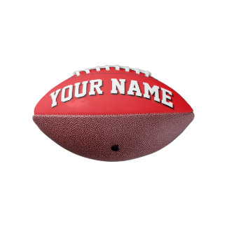 Mini RED AND WHITE Personalised Football American Football