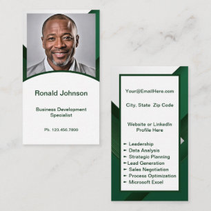 Mini Resume Card   Networking Card Dark Green