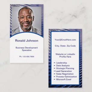 Mini Resume Card   Networking Card Navy Blue