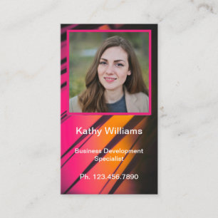 Mini Resume Card   Networking Card Pink Orange