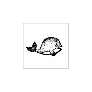 Mini rubber stamp whale, summer stamp, marine