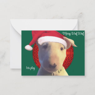mini santa wuf wuf card