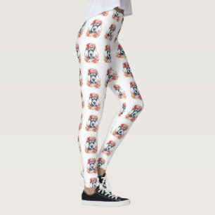 Mini Schnauzer Floral Leggings
