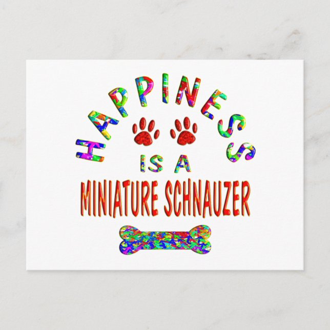 Mini Schnauzer Happiness Postcard (Front)