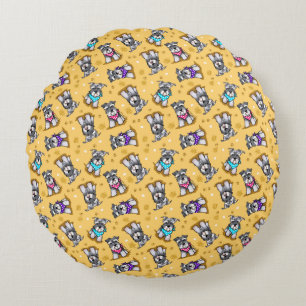 Mini Schnauzer KiniArt Round Accent Pillow