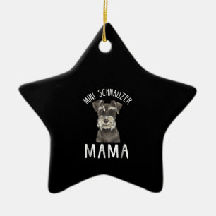 Mini Schnauzer Mum Shirt Mini Schnauzer Mama Ceramic Tree Decoration